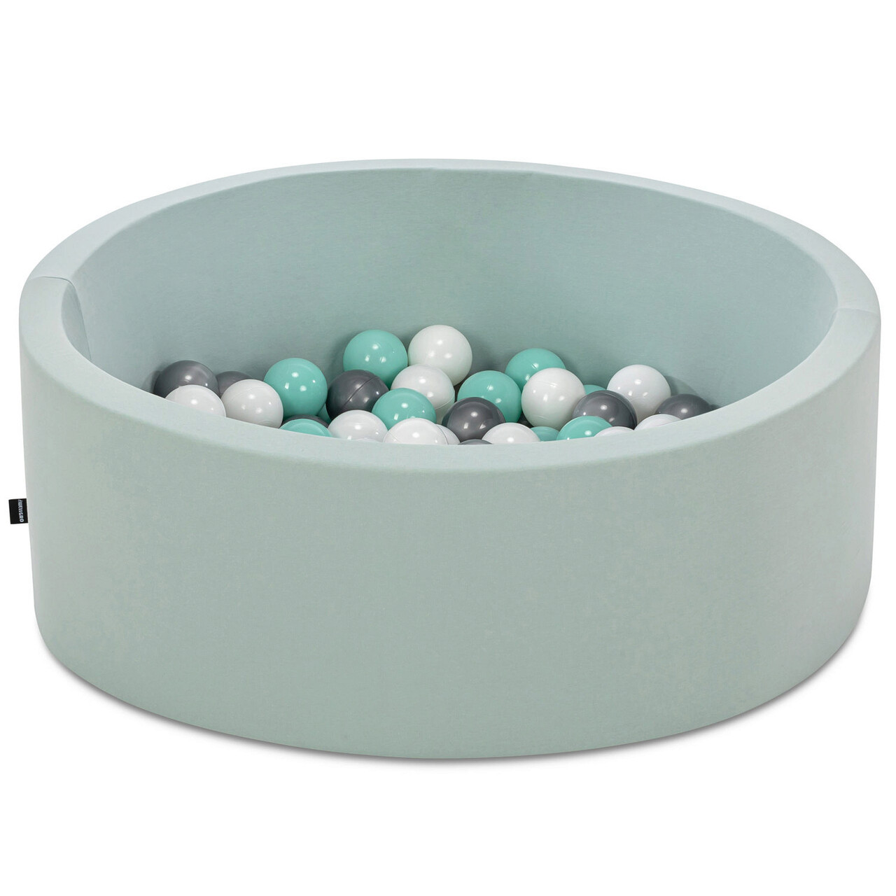 Piscina cu bile, Bubble Pops v6, 150 bile, Ø85 x 30 cm, bumbac/plastic, menta - imagine 3